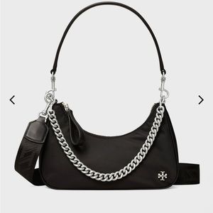 Tory Burch Mercer Nylon Small Shoulder Bag Black